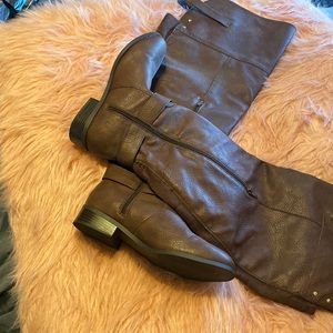 FAUX LEATHER OVER THE KNEE BOOTS (WIDE WIDTH & WIDE CALF)